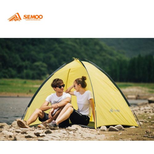  SEMOO Beach Tent Pop Up Beach Sun Shelter Anti-UV Portable Sunshade Tent with Carrying Bag, Tent Stakes, 4Sand Pockets for Outdoor Activities Beach Traveling Family Adults