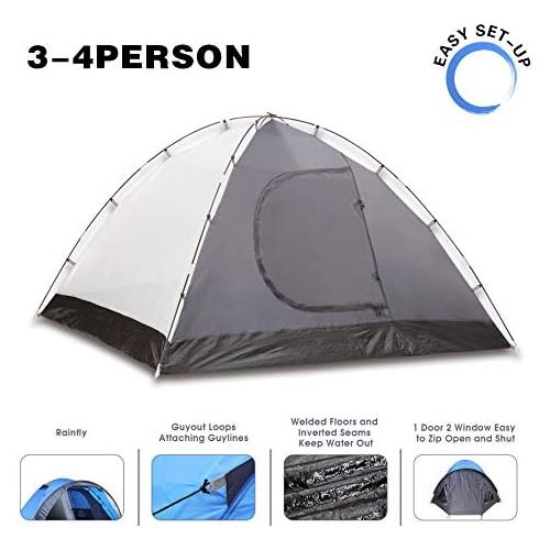  SEMOO 3 Person Camping Tents 4-Season Double Layers Lightweight Family Tent Easy Setup for Backpacking Hiking Traveling