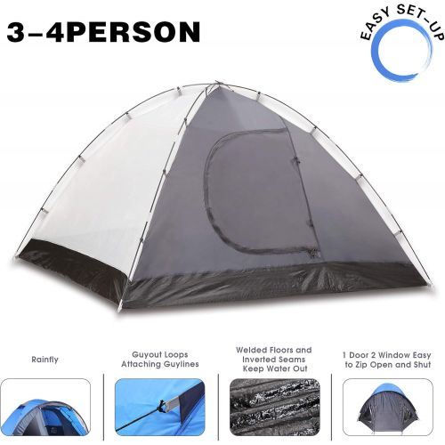  SEMOO 3 Person Camping Tents 4-Season Double Layers Lightweight Family Tent Easy Setup for Backpacking Hiking Traveling