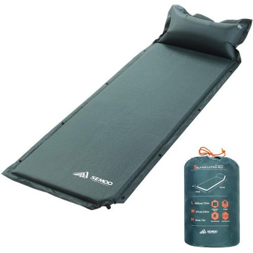  SEMOO Self-Inflating Camping Sleeping Pads Lightweight Comfort 1.2 Inch Thick Water Repellent Coating Mats Great for Indoor Outdoor Backpacking Hiking