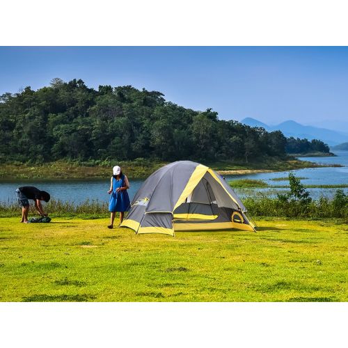  SEMOO Water Resistant D-Style Door, 2-Person Camping/Traveling Lightweight Dome Tent with Carry Bag