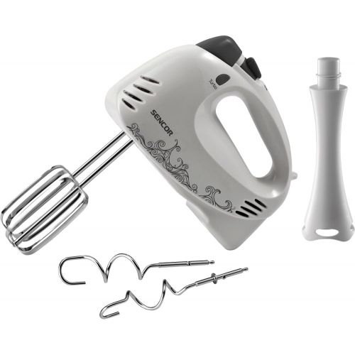  SENCOR SHM 5270 Handmixer mit Stabmixer (300 Watt, Satz von Ruehrbesen, Satz von Quirlen) weiss