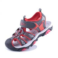 SENFI Boys Sport Sandal Summer Breathable Closed-Toe Strap Walking Shoes