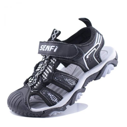  SENFI Boys Sport Sandal Summer Breathable Closed-Toe Strap Walking Shoes