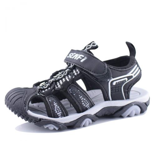  SENFI Boys Sport Sandal Summer Breathable Closed-Toe Strap Walking Shoes