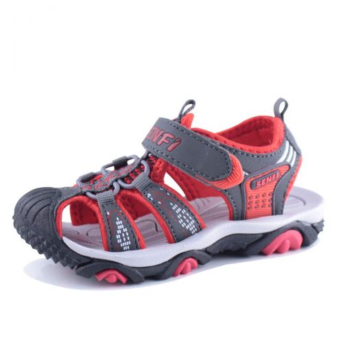  SENFI Boys Sport Sandal Summer Breathable Closed-Toe Strap Walking Shoes