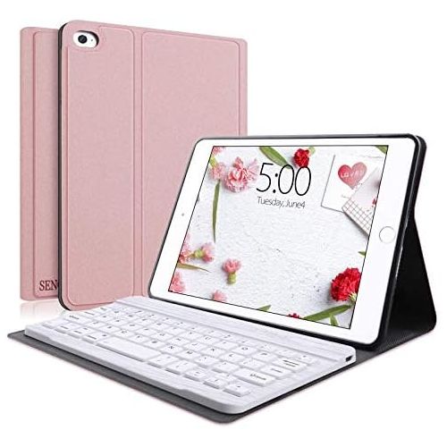  [아마존베스트]iPadMini Case with Keyboard, SENGBIRCH Keyboard Case Compatible with iPadMini 5 (5th 2019) - iPad Mini 4 - Mini 3 - Mini 2 & 1 - Removable Wireless Connect Keyboard, Soft Rubber