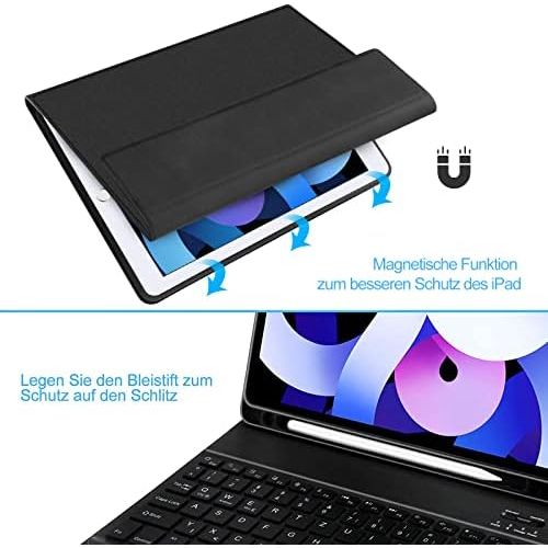  [아마존베스트]SENGBIRCH Keyboard Case for iPad Air 4 10.9 2020, Bluetooth Keyboard with iPad Protective Case (Illuminated Keyboard German Layout) Compatible with iPad Air 4 & iPad Pro 11 1&2 Gen