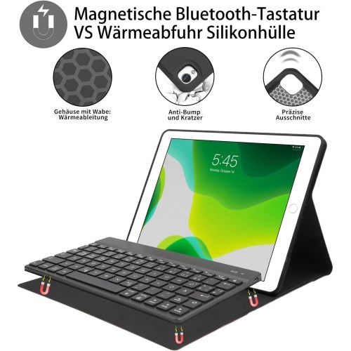  [아마존베스트]SENGBIRCH Keyboard Case for iPad 10.2 2020 (iPad 8th Gen.) & iPad 2019 (iPad 7th Gen.), Illuminated Keyboard Case (QWERTZ Layout) for iPad 8/7 Generation, iPad Air 3 2019 and iPad