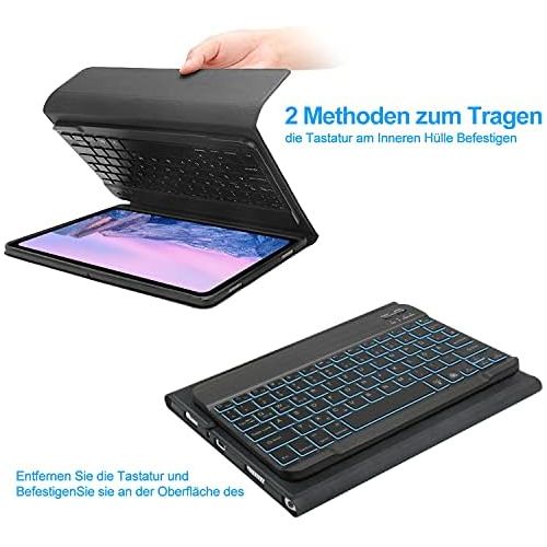  [아마존베스트]SENGBIRCH Keyboard Case for Samsung Galaxy Tab A7 2020 10.4, Protective Case with Keyboard (Removable German QWERTZ Layout) Only for Tab A7 10.4 (T505/T500/T507) - Rose Gold