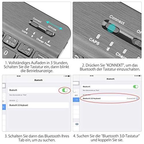  [아마존베스트]SENGBIRCH Keyboard Case for Samsung Galaxy Tab A7 2020 10.4, Protective Case with Keyboard (Removable German QWERTZ Layout) Only for Tab A7 10.4 (T505/T500/T507) - Rose Gold