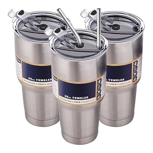  30 oz Tumbler Lids, Fits for YETI Rambler, Ozark Trail, Old Style Rtic and More, SENHAI 3 Pack Spill-proof Splash Resistant Lids Covers for Tumblers Cups (Gray)