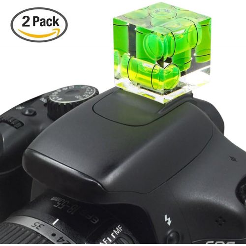  SENHAI Triple 3 Axis Hot Shoe Bubble Spirit Level Compatible Compatible for Canon Nikon Pentax DSLR Camera (2 Pack)