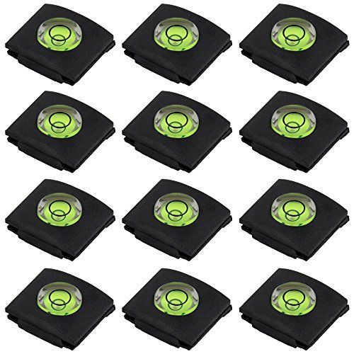  Set of 12 Hot Shoe Covers, SENHAI Camera Flashlight Hotshoe Cover of Bubble Spirit Level for Canon Nikon Panasonic Fujifilm Olympus Sigma PENTAX DSLR SLR