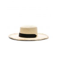 SENSI STUDIO Frayed Boater Hat with Band