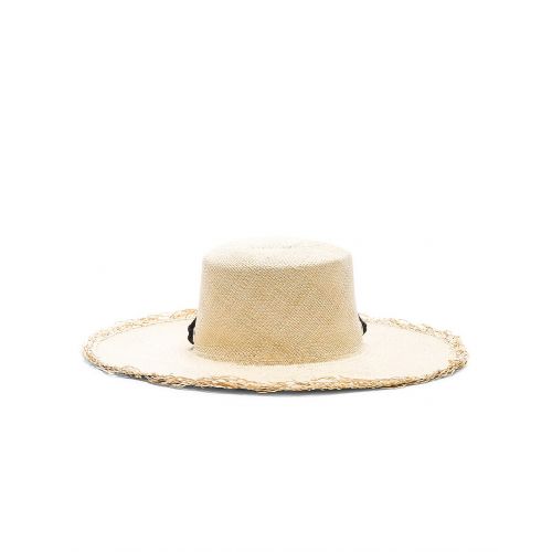  SENSI STUDIO Frayed Boater Hat with Band