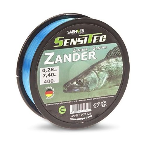  [아마존베스트]SENSITEC Zander - Colour: Camouflage Blue - Diameter 0.25 mm / 6.25 kg / 400 m New 2018 Monofilament Fishing Line