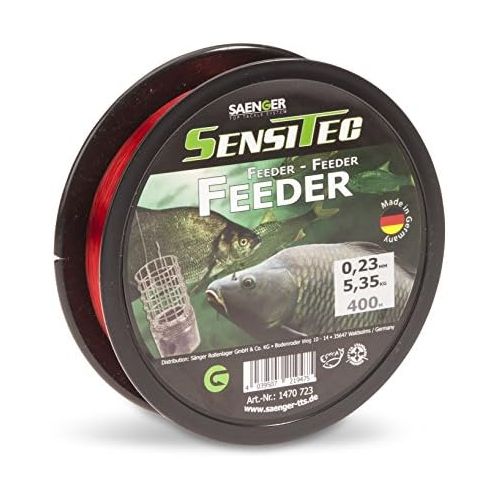  [아마존베스트]SENSITEC FEEDER  Colour: Red  Diameter 0.26 mm / 6.55 kg / 400 m New 2018 Monofilament Fishing Line Singer