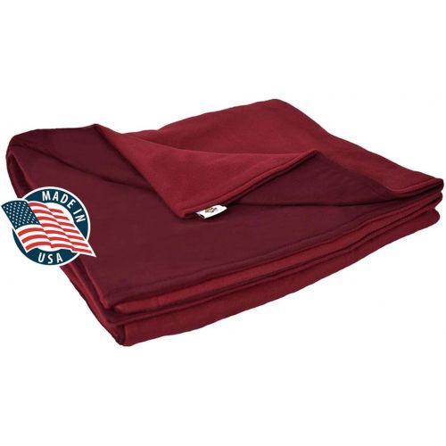  SENSORY GOODS Adult Extra Large Weighted Blanket MADE IN AMERICA- 23lb Heavy Pressure - Burgundy - FleeceFlannel (58 x 80) Provides Comfort and Relaxation.