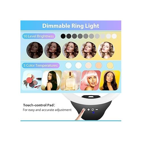  Sensyne 12-inch Ring Light with 67-inch Selfie Stick, Tripod and Phone Holder, Selfie Remote Control Circle Light for Live Stream/Video Recording/TikTok, Compatible with All Phones and Cameras