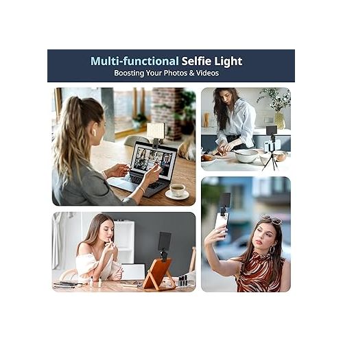  Sensyne Selfie Light, Rechargeable LED Fill Light Compatible with Cellphone, iPad, Laptop, Tablet for Selfies, TikTok, Live Streaming, Video Conference, Photography, Zoom Calls
