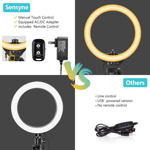  10 Ring Light with 50 Extendable Tripod Stand, Sensyne LED Circle Lights with Phone Holder for Live Stream/Makeup/YouTube Video/TikTok, Compatible with All Phones.