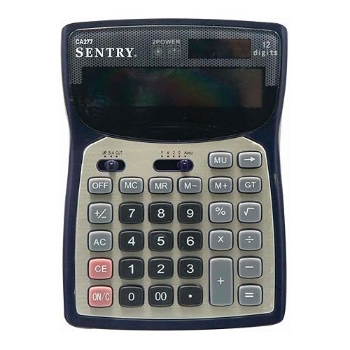  Sentry Deluxe Desktop Calculator, Black (CA277)