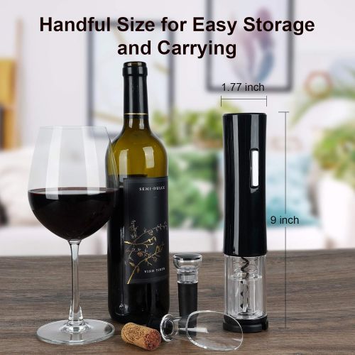  SENZER Electric Wine Opener Set Automatic Wine Bottle Opener LED Light Reusable Corkscrew Gift Set with Foil Cutter, Vacuum Stoppers, 4-in-1 Aerator and Pourer Set for Kitchen Bar