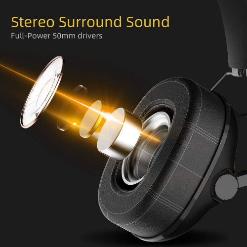  [아마존베스트]SENZER SG500 Surround Sound Pro Gaming Headset with Noise Cancelling Microphone - Detachable Memory Foam Ear Pads - Portable Foldable Headphones for PC, PS4, Xbox One, Switch