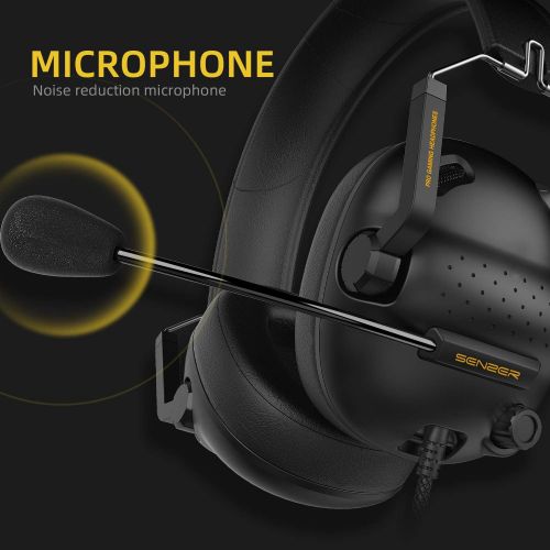  [아마존베스트]SENZER SG500 Surround Sound Pro Gaming Headset with Noise Cancelling Microphone - Detachable Memory Foam Ear Pads - Portable Foldable Headphones for PC, PS4, Xbox One, Switch