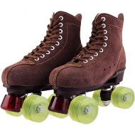 SEPAR Roller Skates for Men and Women Adult Suede with Strong Grip Pu Roller Skates Four-Wheel Roller Skating Roller Skates for Indoor and Outdoor Use