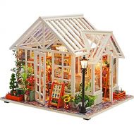 SEPTEMBER DIY Dollhouse Kit Dollhouse Miniature Wooden with LED Lights and Furniture Creative Room for Birthday Idea