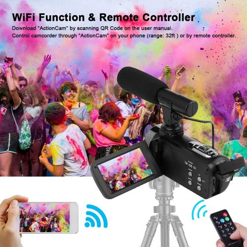  SEREE Camcorder Video Camera 4K 30MP WiFi Night Vision Camcorder Vlogging Camera Blogging Camera 16x Digital Camera Vlog Video Camera Camcorder with Microphone