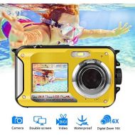 SEREE Underwater Camera Camcorder FULL HD 1080P for Snorkeling 24.0 MP Waterproof Point and Shoot Digital Camera Dual Screen Action Camera