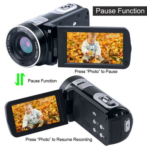  SEREE Video Camera Camcorder 1080P 24.0MP Digital Camera with 3.0 inch LCD 270 Degrees Rotation Screen Remote Control Vlogging Camera for YouTube