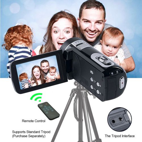  SEREE Video Camera Camcorder 1080P 24.0MP Digital Camera with 3.0 inch LCD 270 Degrees Rotation Screen Remote Control Vlogging Camera for YouTube