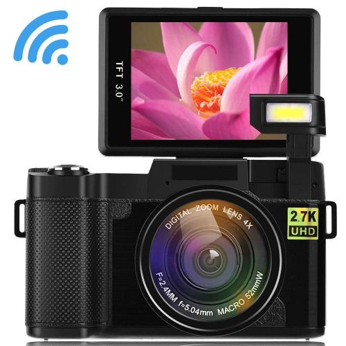  SEREE Seree Digital Camera Camcorder WiFi Vlogging Camera 2.7K Ultra HD 24MP Video Camcorders Vlogging Camera with Retractable Flash Light and UV Lens