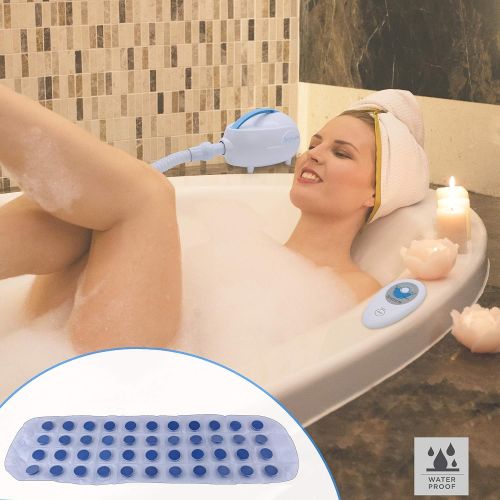  SereneLife Relax Portable Spa Bubble Bath Massager - Thermal Spa Waterproof Non-slip Mat with Suction Cup Bottom, Motorized Air Pump & Adjustable Bubble Settings - Remote Control Included - Serenel