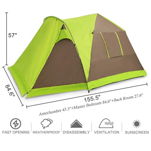  SESAME STAR Sesame Star Family Tents for 3 4 5 6 Person,Instant Pop Up Tent,Beach Tent Sun Shelters,Automatic Tents for Camping