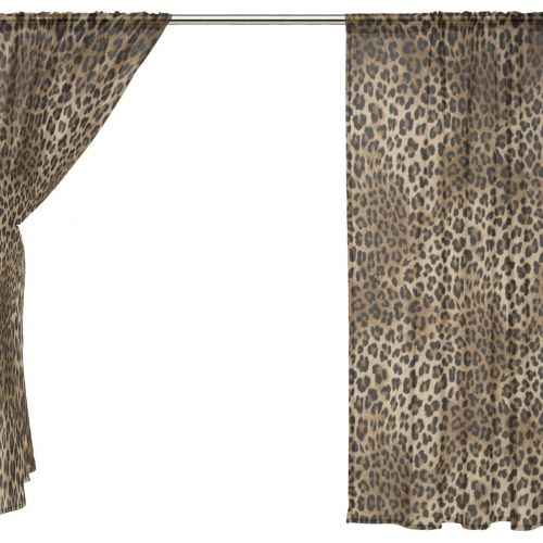  SEULIFE Window Sheer Curtain Animal Tiger Leopard Print Voile Curtain Drapes for Door Kitchen Living Room Bedroom 55x78 inches 2 Panels