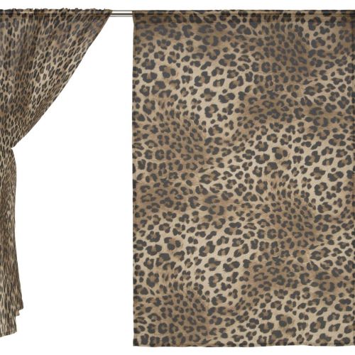  SEULIFE Window Sheer Curtain Animal Tiger Leopard Print Voile Curtain Drapes for Door Kitchen Living Room Bedroom 55x78 inches 2 Panels