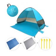 SEVEN HITECH Beach Tent Pop Up Beach Umbrella Outdoor Sun Shelter UV Protection UPF 50+ Sun Shade Portable Camping Fishing Hiking Canopy Easy Setup for 2 or 3 Person