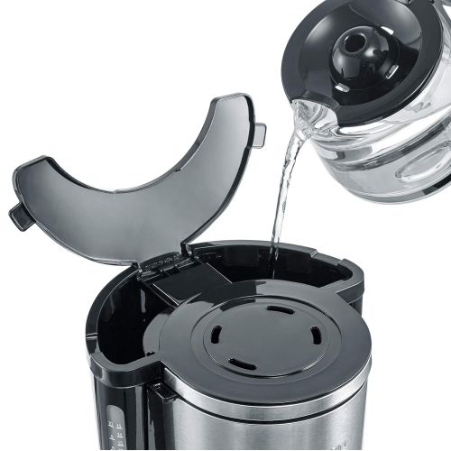  SEVERIN KA 4822 Type Kaffeemaschine (Fuer gemahlenen Filterkaffee, 10 Tassen, Inkl. Glaskanne) edelstahl/schwarz