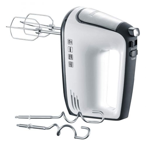  SEVERIN Handmixer mit Spiralkabel, ca. 400 W, HM 3830, Weiss/Schwarz