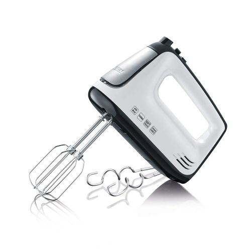  SEVERIN Handmixer mit Spiralkabel, ca. 400 W, HM 3830, Weiss/Schwarz