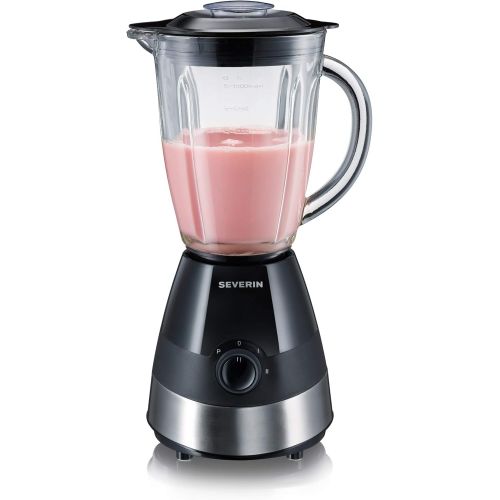  SEVERIN Standmixer mit Glas-Mixbehalter, 1,5 L, ca. 550 W, SM 3718, Edelstahl/Schwarz