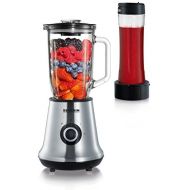 SEVERIN Multimixer SM 3737 mit Smoothie Mix & Go (Inkl. 1 L Mixbehalter und 600 ml Trinkbecher mit Deckel, ca. 500 W) edelstahl/schwarz