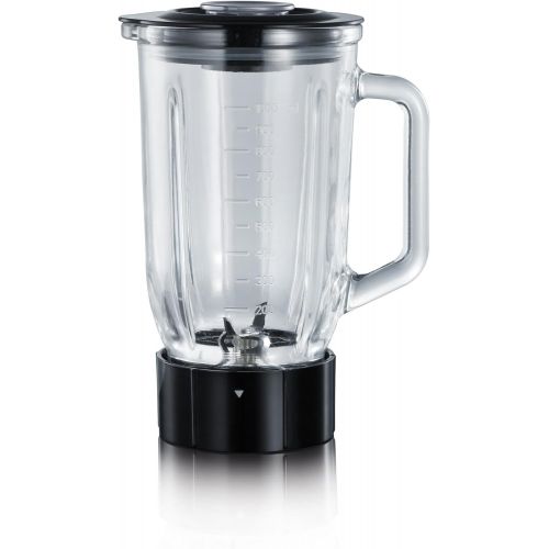  SEVERIN Multimixer SM 3737 mit Smoothie Mix & Go (Inkl. 1 L Mixbehalter und 600 ml Trinkbecher mit Deckel, ca. 500 W) edelstahl/schwarz