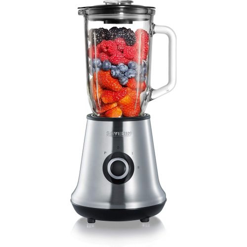  SEVERIN Multimixer SM 3737 mit Smoothie Mix & Go (Inkl. 1 L Mixbehalter und 600 ml Trinkbecher mit Deckel, ca. 500 W) edelstahl/schwarz