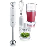 Severin SM 3798Whisks Set with Shaker, Whisk and Wall Bracket, Stainless Steel/White